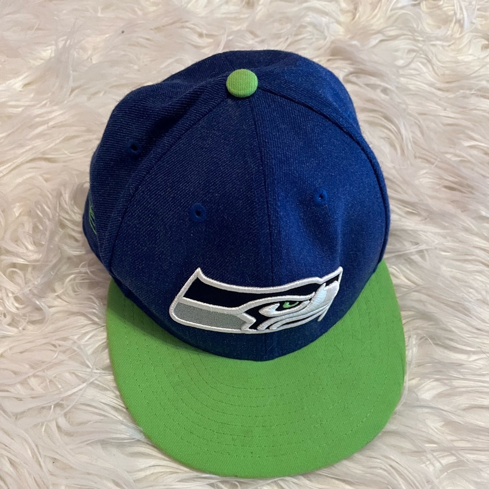 Seattle Seahawks ball cap. monogram signature of RUSSELL WILSON